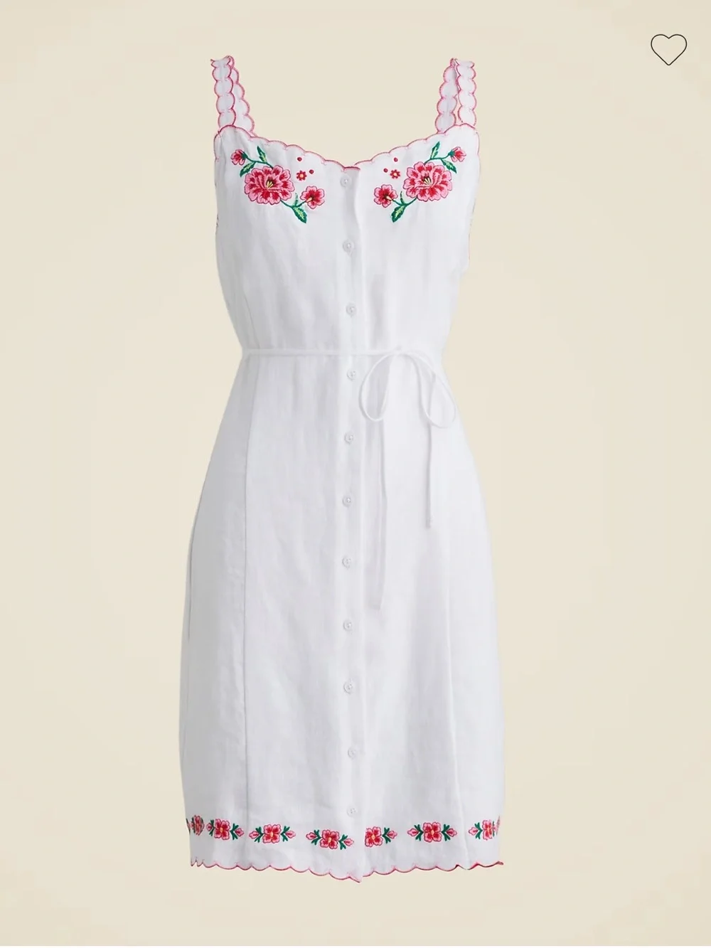 NWT J. Crew embroidered linen dress